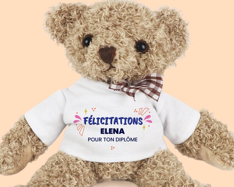 Ourson en peluche personnalisable - Félicitations