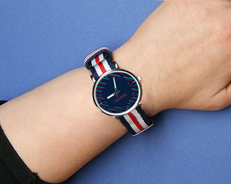 Montre duo Bleu blanc rouge Message