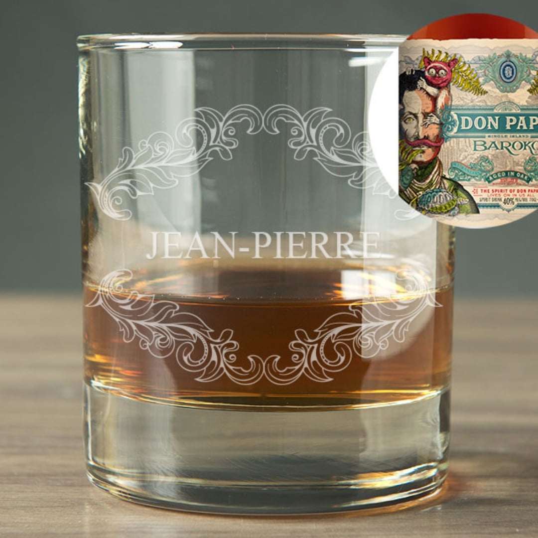 Bouteille de rhum Don Papa et verre personnalisé - Cadeaux.com