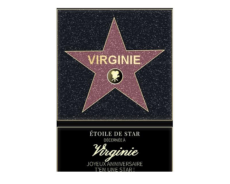 Affiche etoile de star personnalisée pour une Virginie