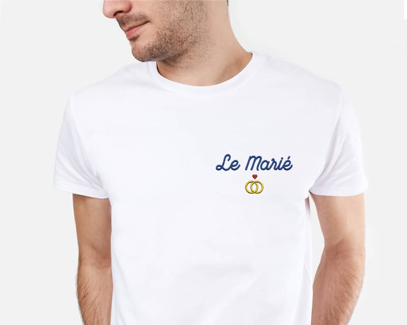 T-shirt homme personnalisé brodé - Mariage