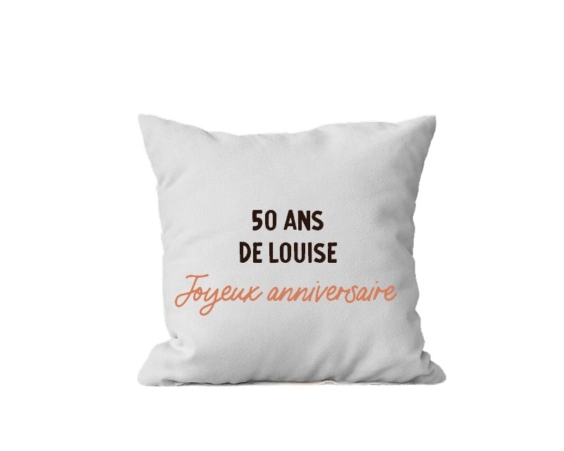 Coussin message personnalisable femme 50 ans