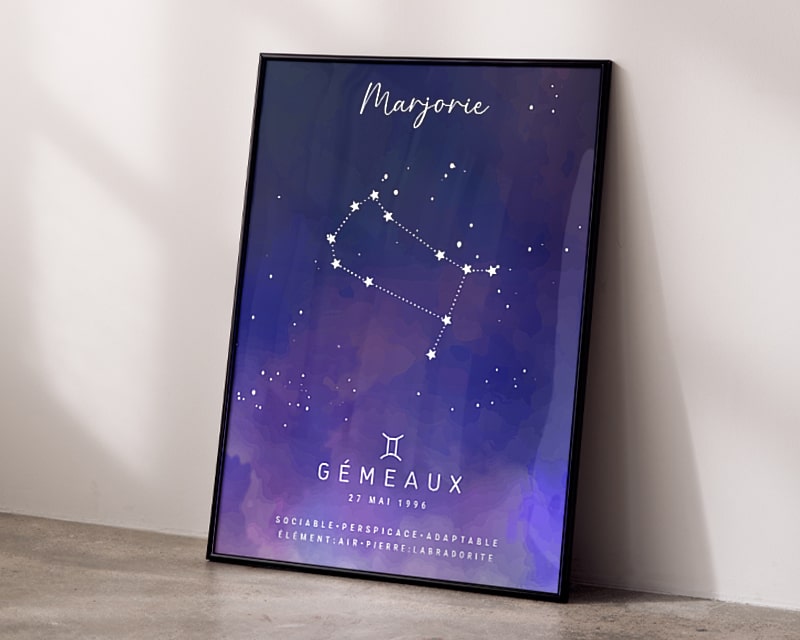 Affiche personnalisée Constellation - Gémeaux