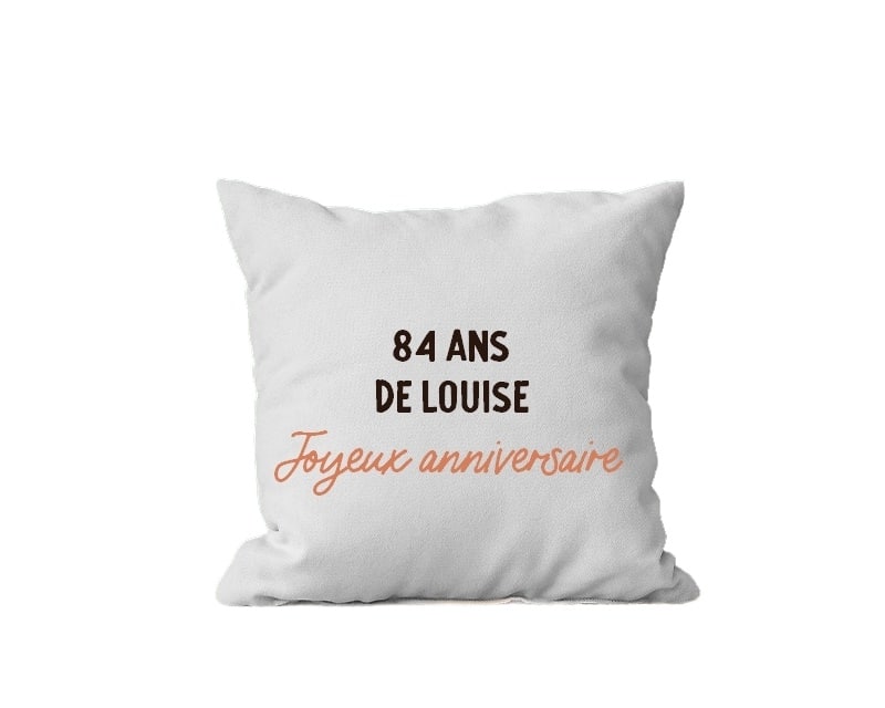 Coussin message personnalisable femme 84 ans