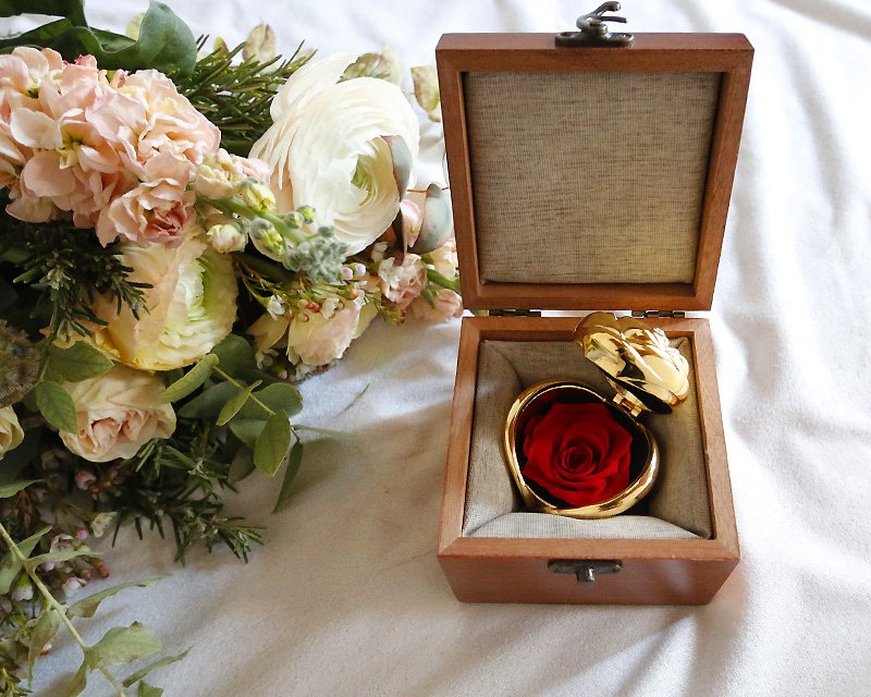 Coffret bouton de rose et rose éternelle femme 100 ans