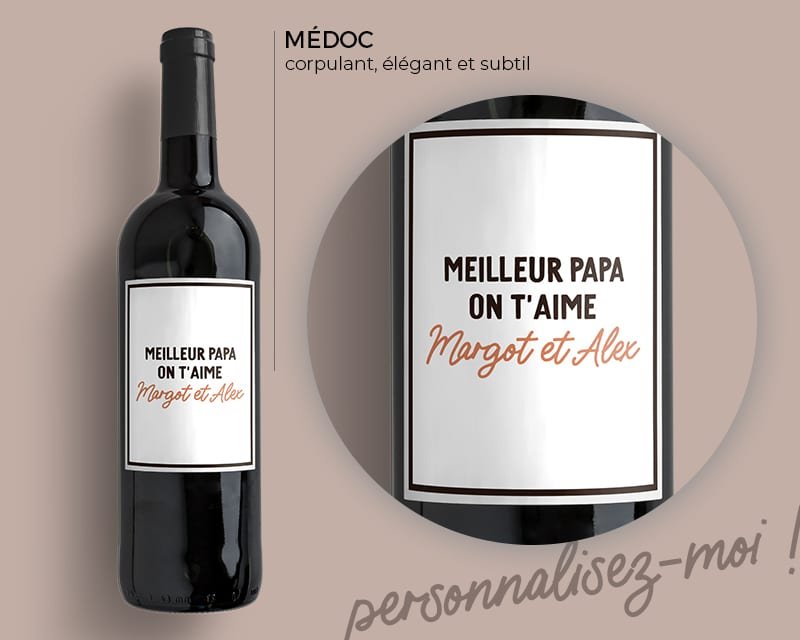 Bouteille de vin personnalisable homme 65 ans