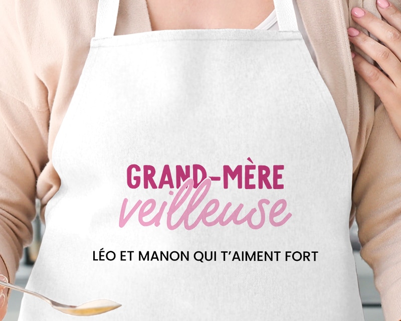 Tablier personnalisé femme - Grand mère-veilleuse