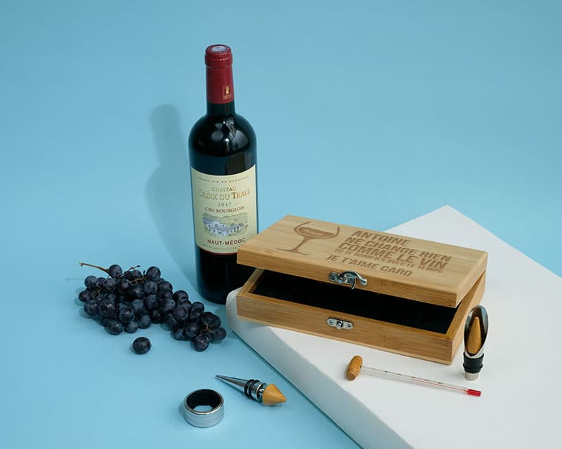 Coffret sommelier personnalisé - 5 accessoires - Citation