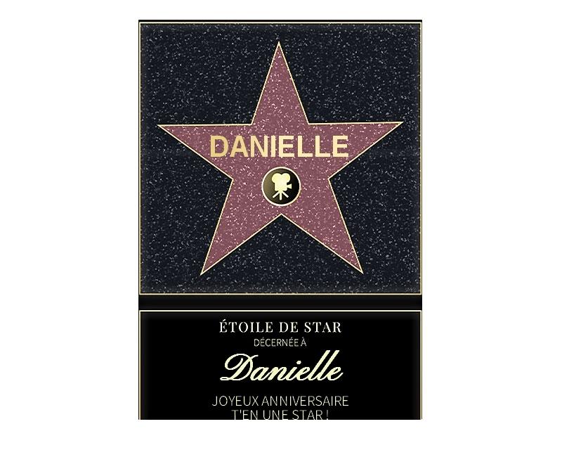 Affiche etoile de star personnalisée pour une Danielle