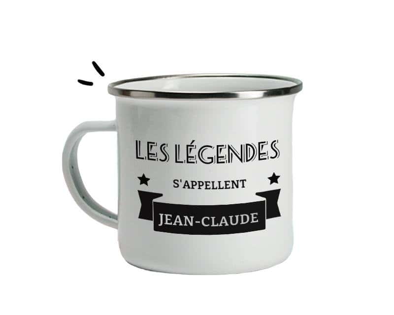 Mug émaillé personnalisé pour un Jean-Claude