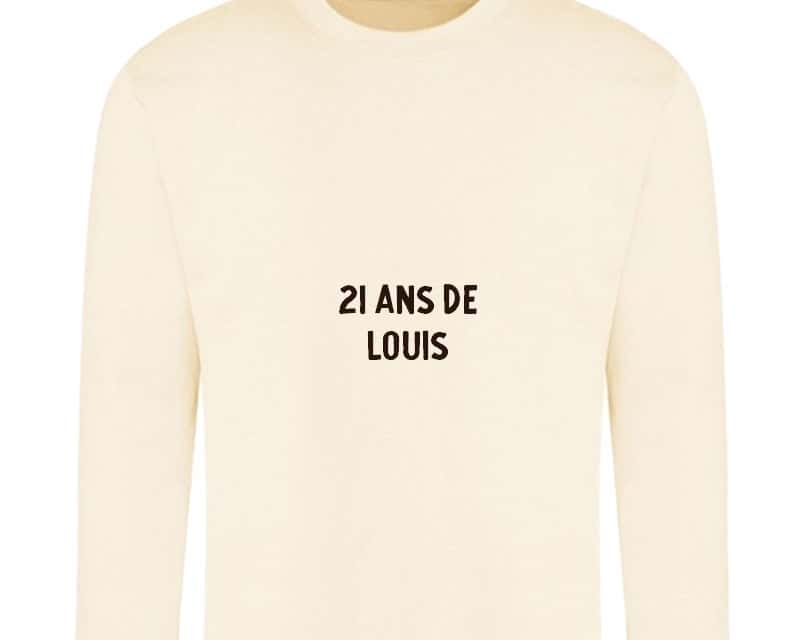 Sweat personnalisable homme 21 ans