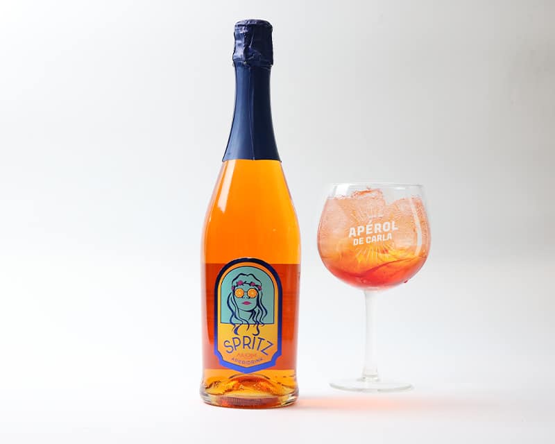 Verre à Aperol Spritz personnalisé et bouteille de Spritz prêt à servir