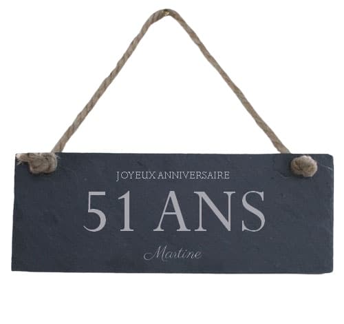 Plaque de porte en ardoise femme 51 ans