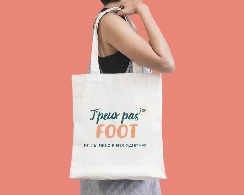 Tote bag personnalisable - J'peux pas j'ai foot