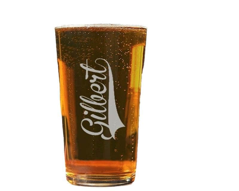 Verre à bière pinte personnalisé pour un Gilbert