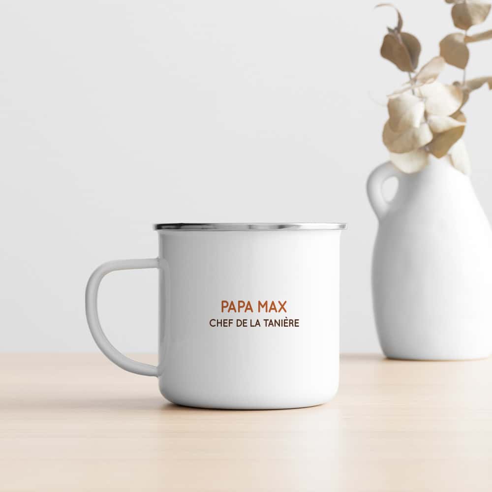 Mug personnalisé émaillé - Papa Renard et sa meute