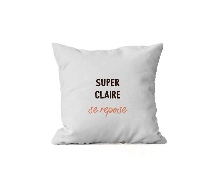 Coussin personnalisé pour une Claire