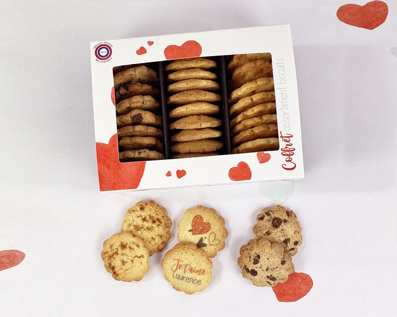 Coffret biscuits Personnalisable aux 3 saveurs - Amour