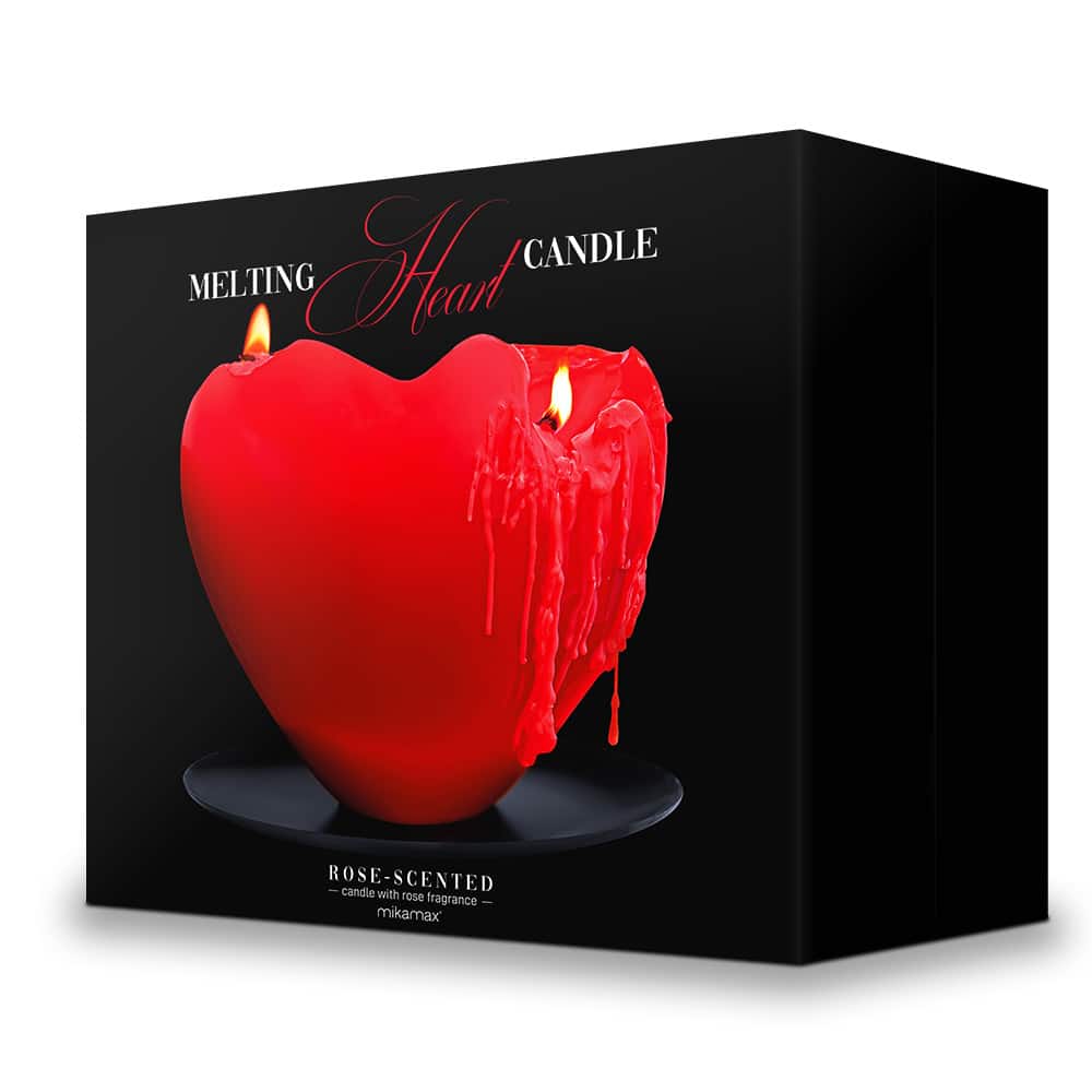 Bougie parfumée en forme de coeur rouge