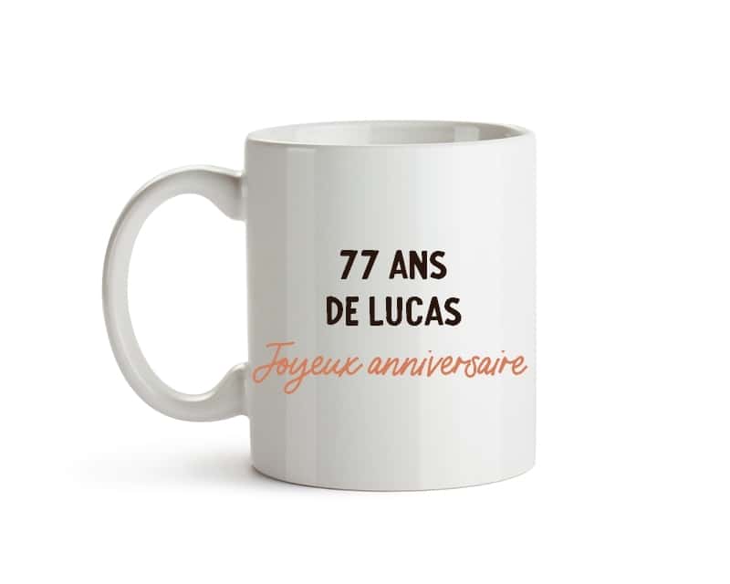 Mug personnalisable homme 77 ans