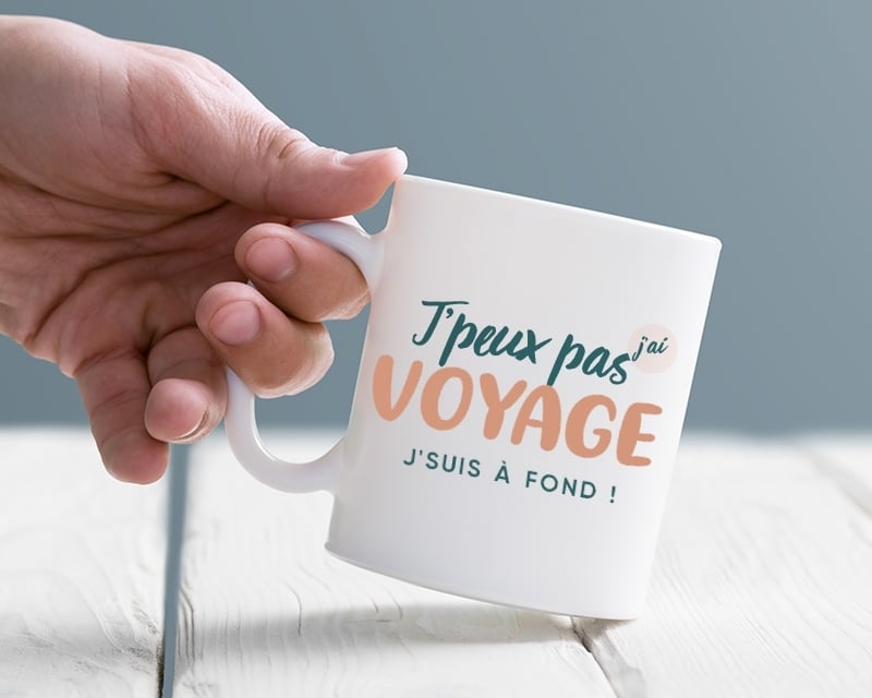 Mug personnalisé - J'peux pas j'ai voyage