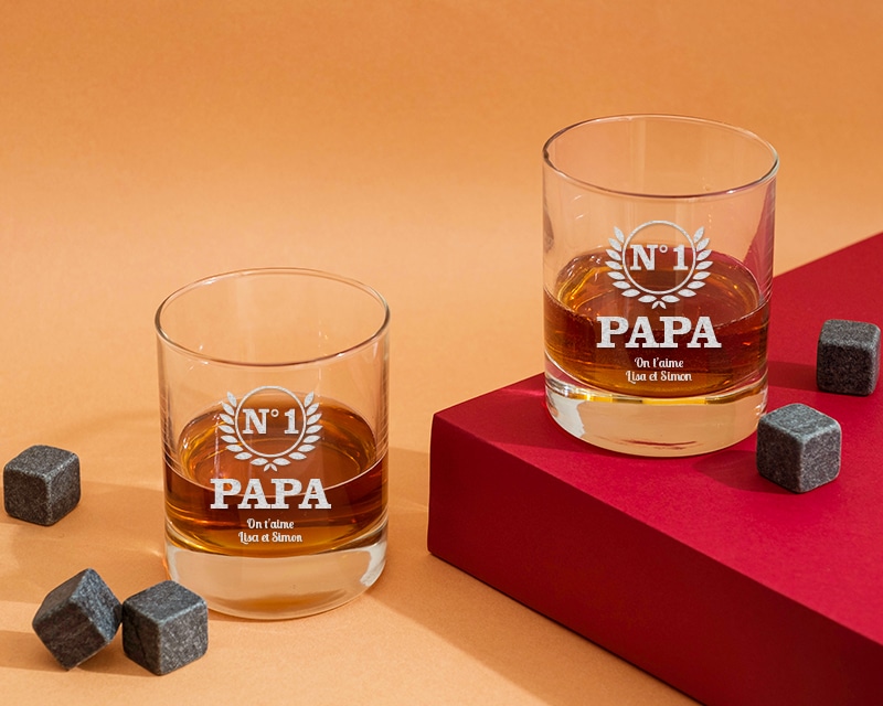 Verre à whisky personnalisé - Papa N°1 - Cadeaux.com