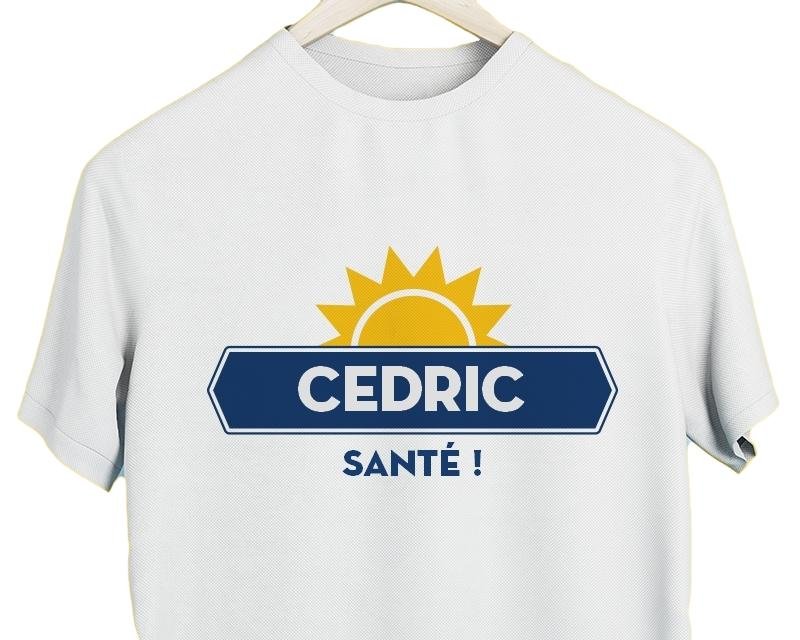 T-shirt blanc homme personnalisé pour un Cedric