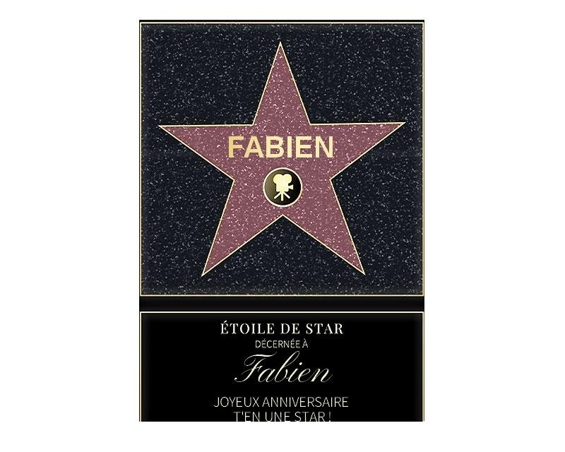 Affiche etoile de star personnalisée pour un Fabien