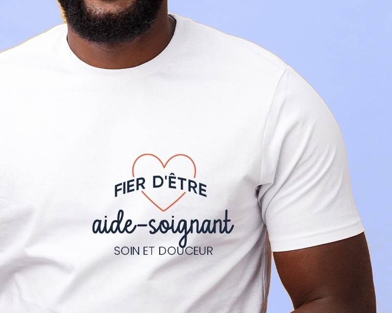 Tee shirt personnalisé homme - Fier d'être aide-soignant