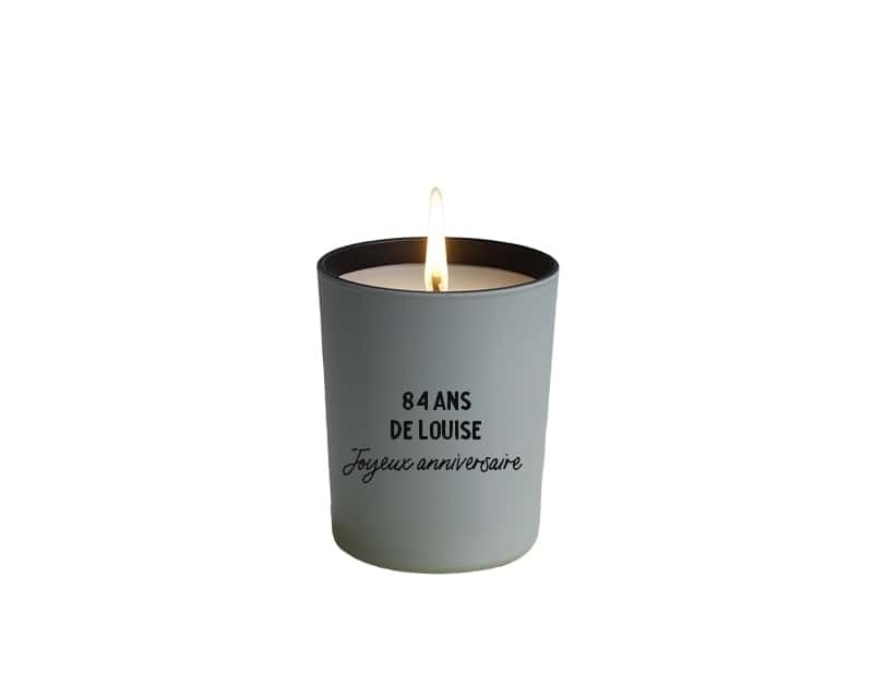 Bougie message personnalisable femme 84 ans