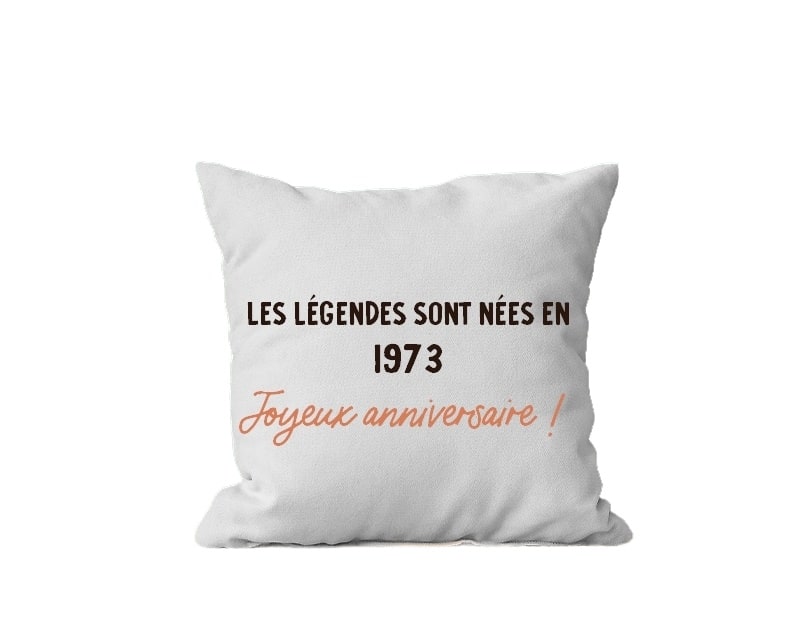 Coussin message générique femme née en 1973