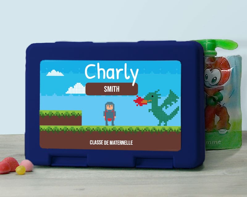 Boîte à goûter personnalisable - Jeux Vidéo Rétro - Version Garçon