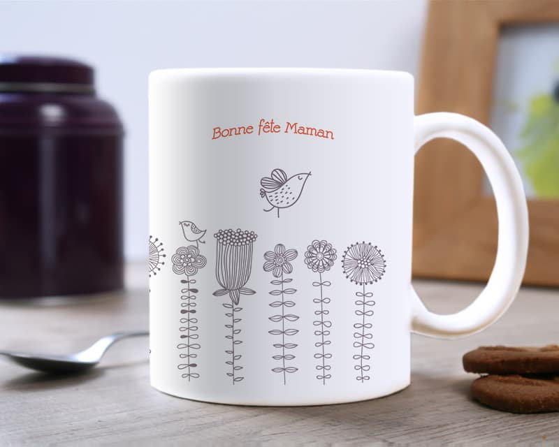 Mug personnalisé - Fleurs Prénom