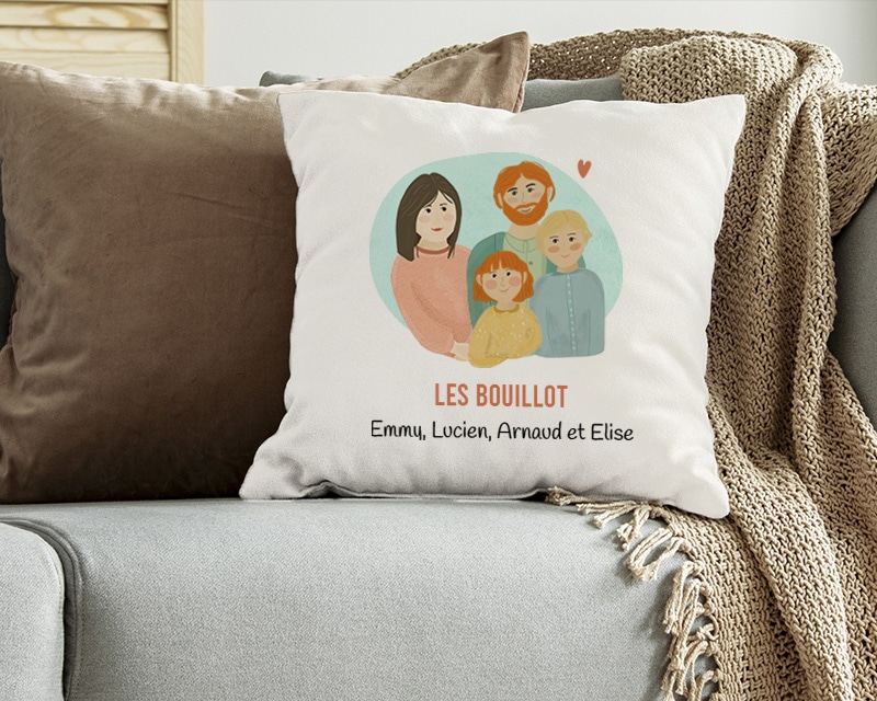 Coussin personnalisé - Portrait de famille