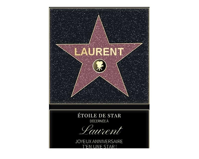 Affiche etoile de star personnalisée pour un Laurent