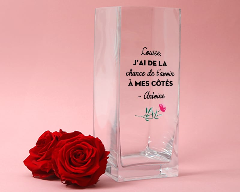 Vase cubique message maman 20 ans