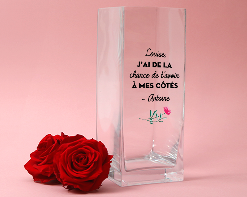 Vase cubique message maman 36 ans