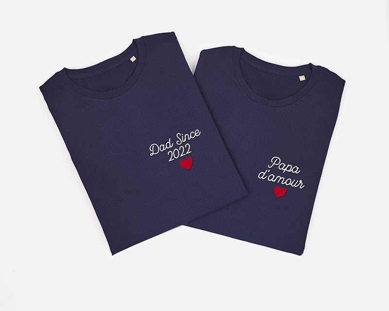 T-shirt homme personnalisé brodé - Coeur