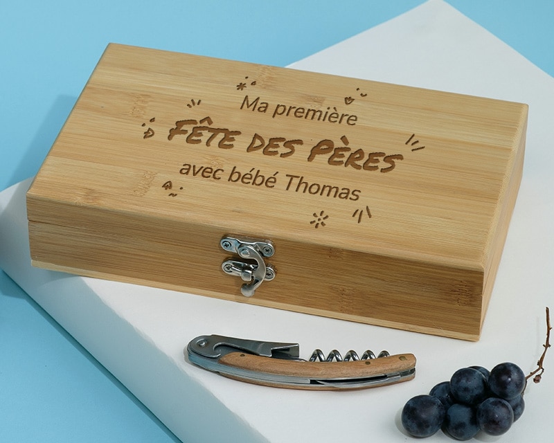 Coffret sommelier personnalisé papa - 5 accessoires - Première Fête des Pères