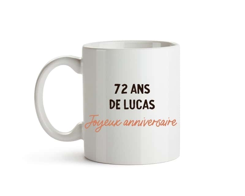 Mug personnalisable homme 72 ans