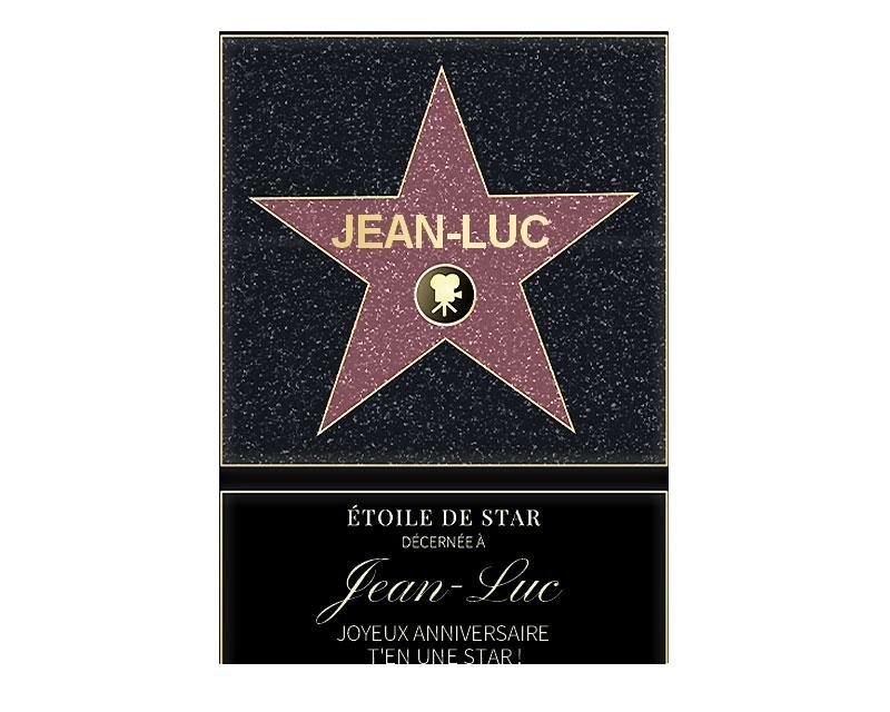 Affiche etoile de star personnalisée pour un Jean-Luc