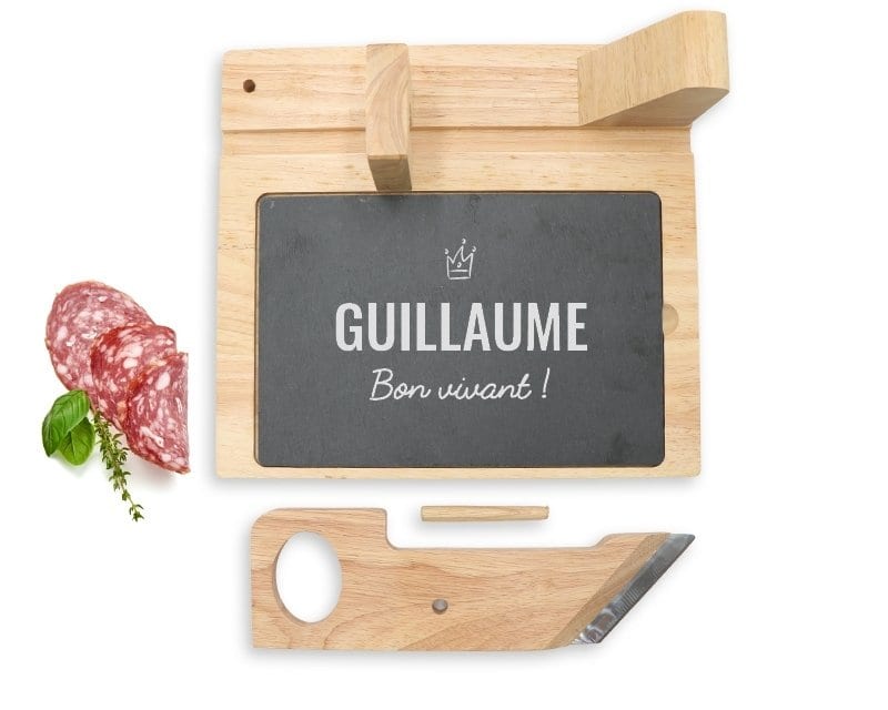 Guillotine à saucisson personnalisée pour un Guillaume