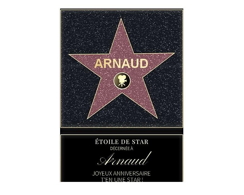 Affiche etoile de star personnalisée pour un Arnaud