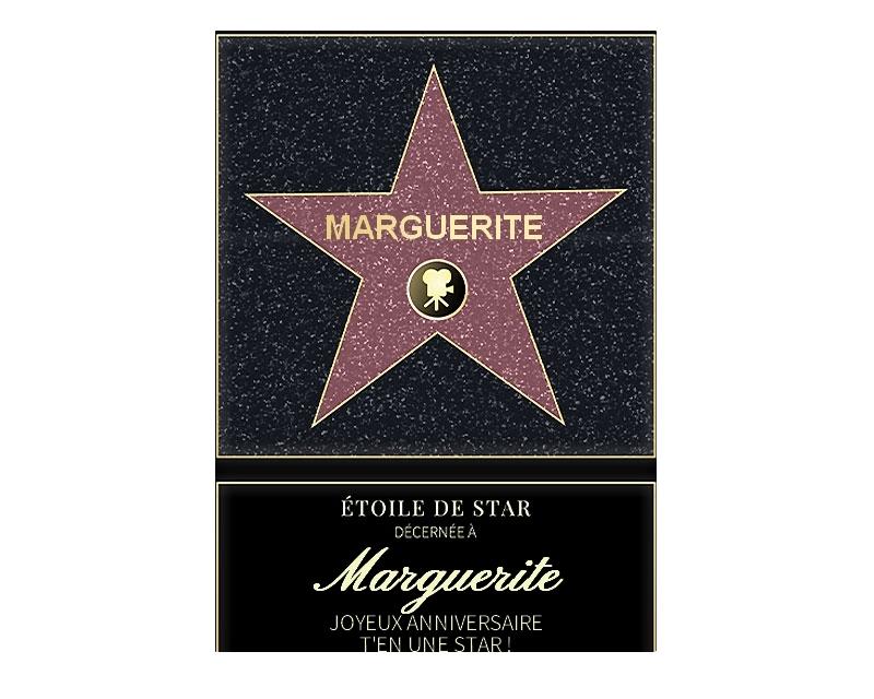 Affiche etoile de star personnalisée pour une Marguerite