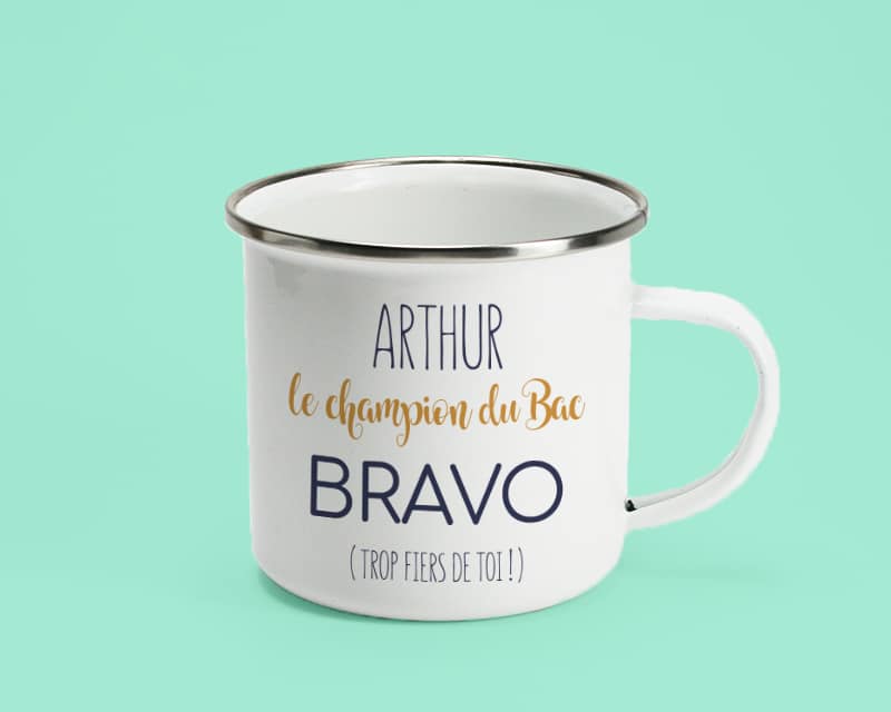 Mug émaillé personnalisé - Diplômé(e)