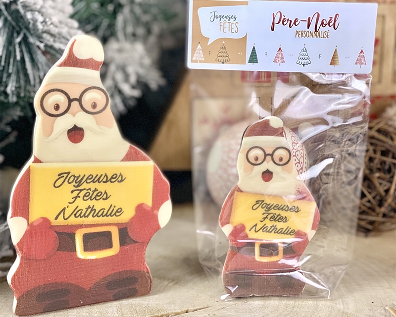 Père noël en chocolat personnalisé