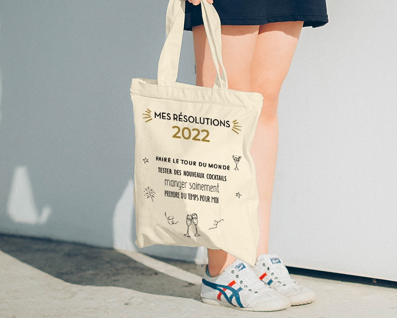 Tote Bag Personnalisable - Mes Résolutions - 100% coton naturel