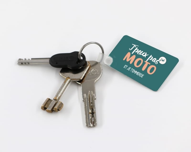 Porte-clef à personnaliser - J'peux pas j'ai moto