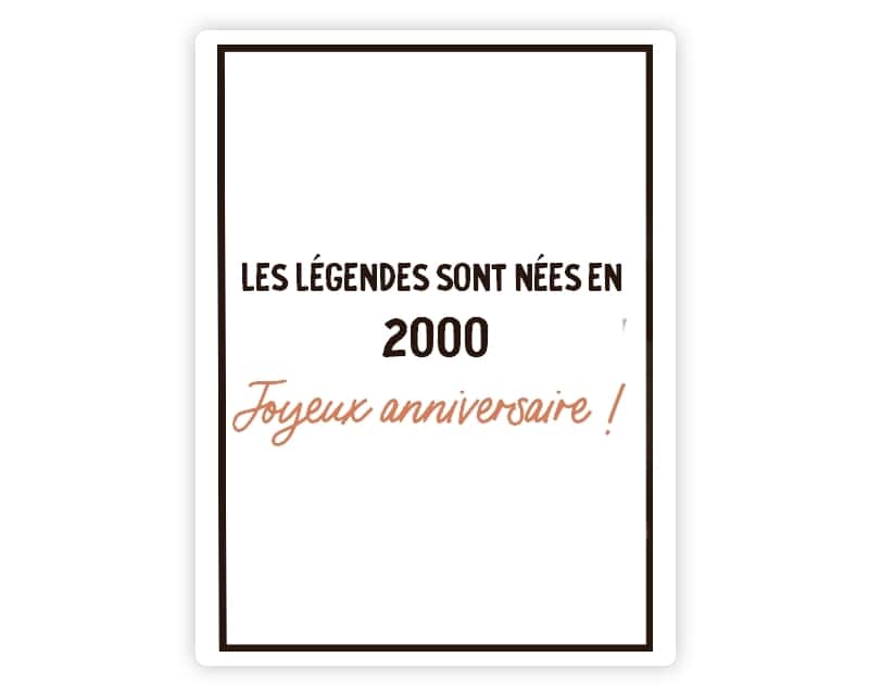 Bouteille de champagne message générique année 2000