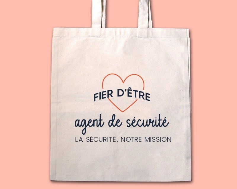 Tote bag personnalisable - Fier d'être agent de sécurité